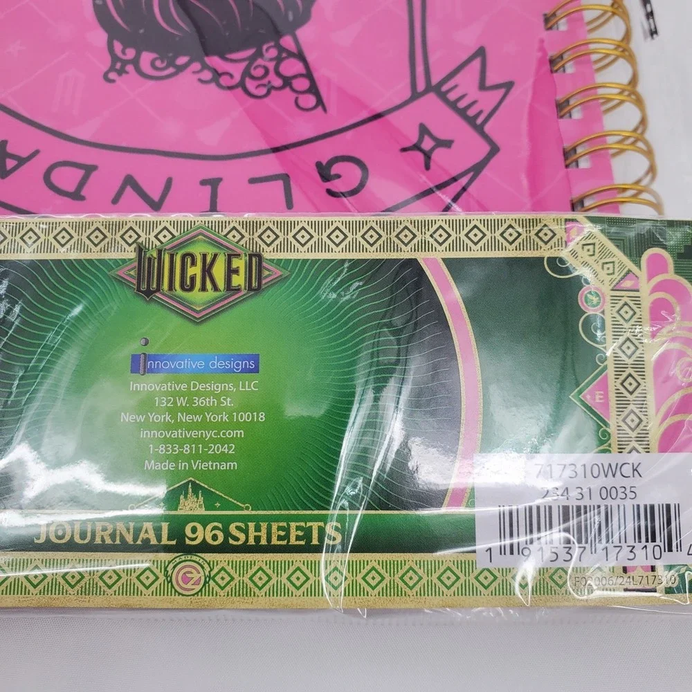 Wicked‎ Journal Spiral Bound Pink Glinda Bookmarks Sections 96 Pages 8